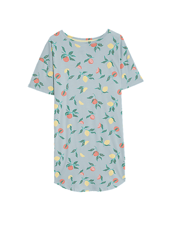 Printed Regular Round Neck Night Dress