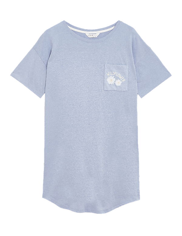 IBO Cotton Daisy Pocket Short Nightdress
