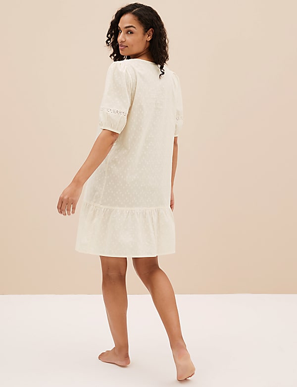 Pure Cotton Lace Square Neck Dress