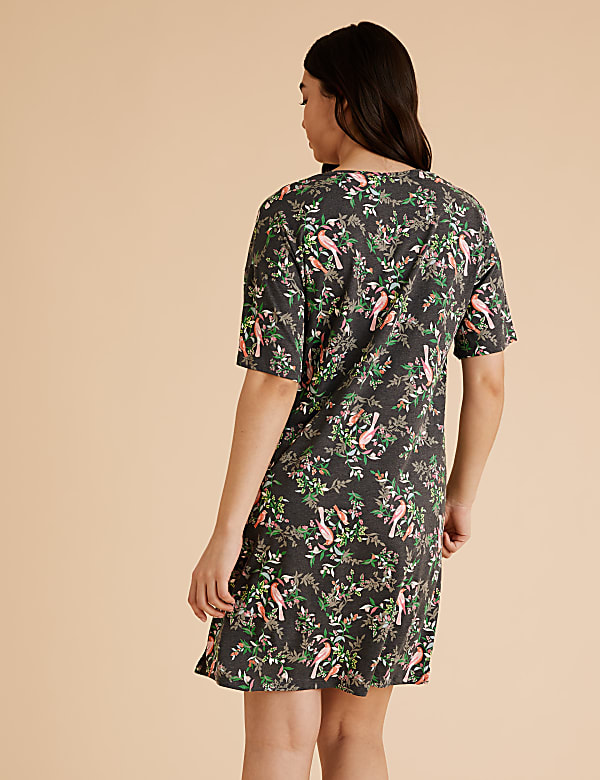 Cotton Floral Print Short Nightdress