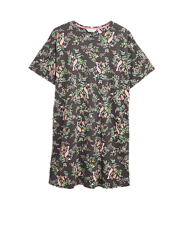 Cotton Floral Print Short Nightdress