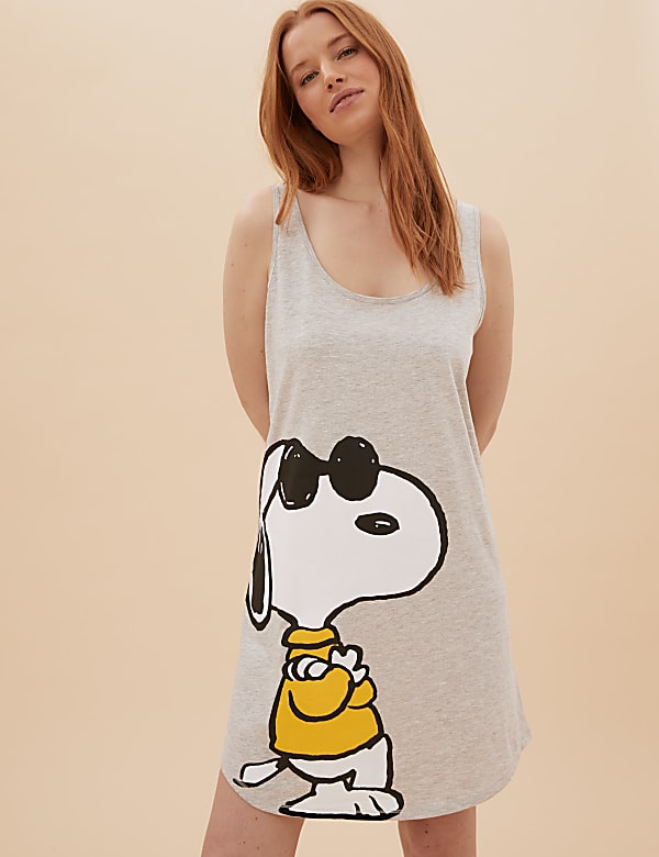 Buy Snoopy Print Cotton Rich Short Nightdress at Marks Spencer