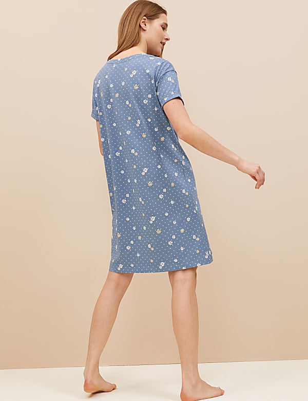 Pure Cotton Floral Short Nightdress