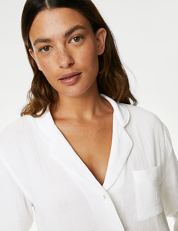 Pure Cotton Muslin Revere Nightshirt