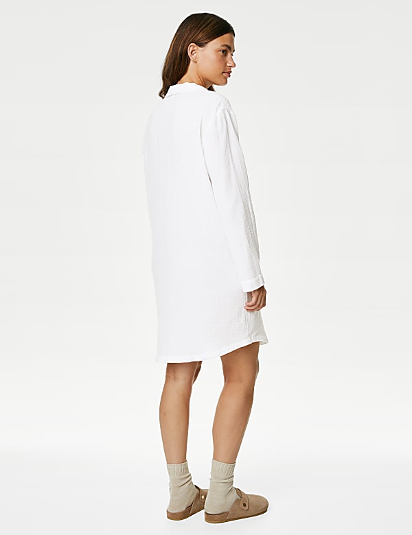 Pure Cotton Muslin Revere Nightshirt