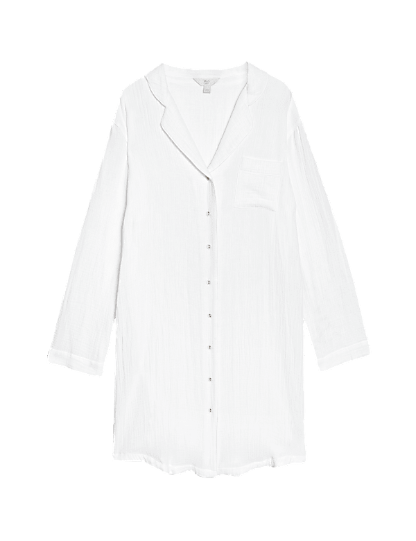 Pure Cotton Muslin Revere Nightshirt