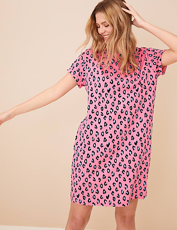 Pure Cotton Leopard Short Nightdress