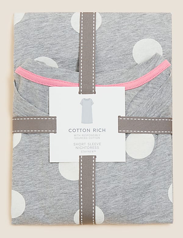 Cotton Rich Spot Print Short Nightdress