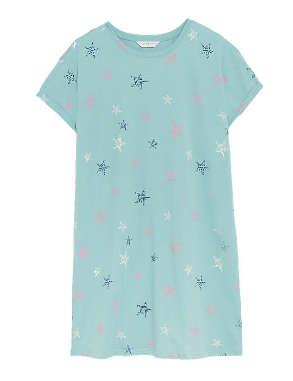 Pure Cotton Star Print Short Nightdress