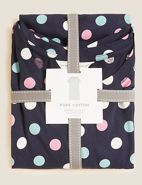 Pure Cotton Spot Print Short Nightdress