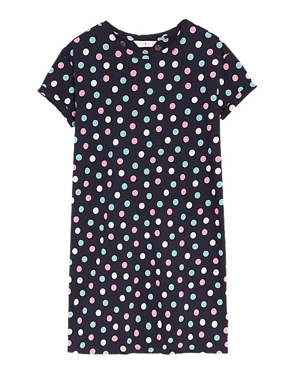 Pure Cotton Spot Print Short Nightdress