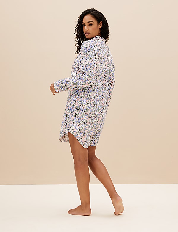 Cotton Rich Floral Short Nightshirt