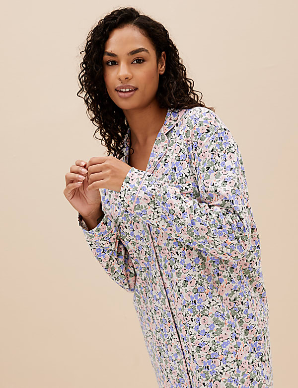 Cotton Rich Floral Short Nightshirt