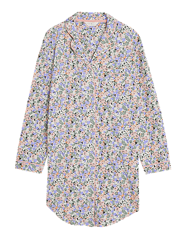Cotton Rich Floral Short Nightshirt