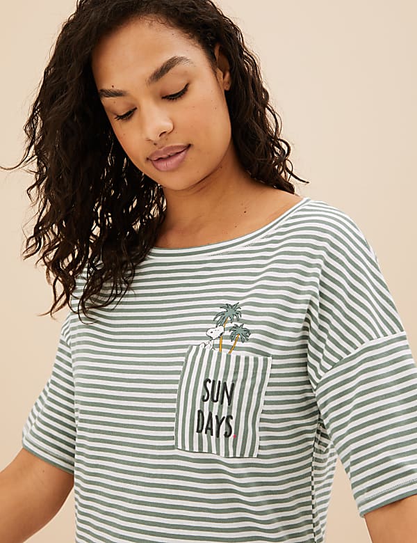 Pure Cotton Snoopy™ Short Nightdress