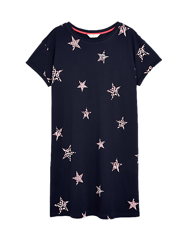 Pure Cotton Star Print Short Nightdress