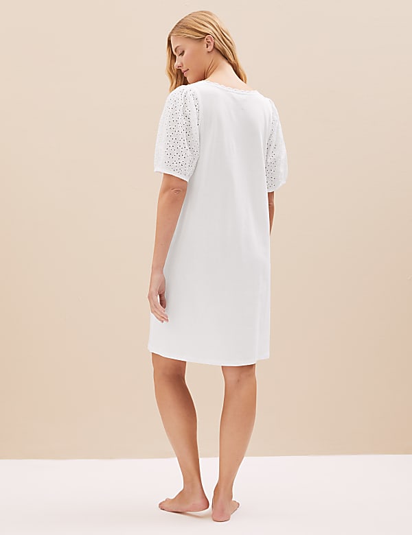 Pure Cotton Broderie Trim Nightdress