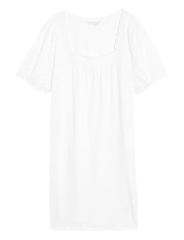 Pure Cotton Broderie Trim Nightdress
