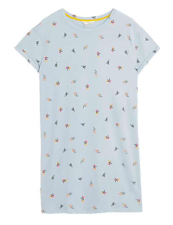 Cotton Rich Floral Short Nightdress