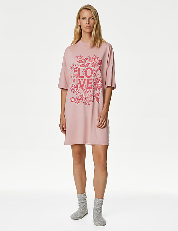 Cotton Modal Love Slogan Nightdress