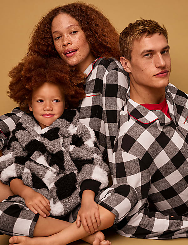 Women's Mono Check Family Christmas Short Nightshirt - PL