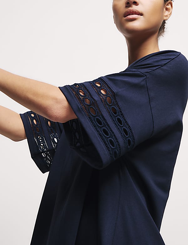 Pure Cotton Broderie Trim Nightdress