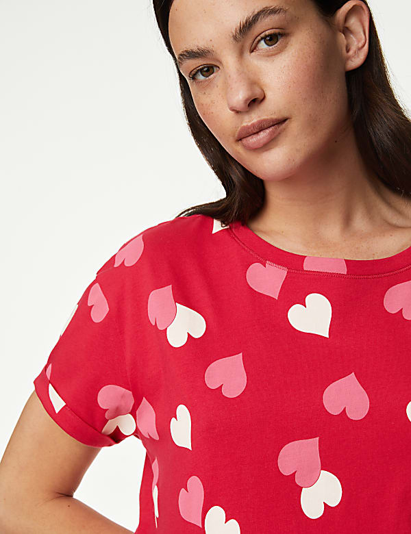 Pure Cotton Heart Print Nightdress