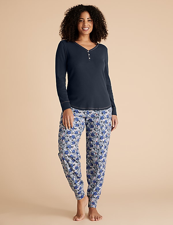 Pure Cotton Henley Pyjama Top