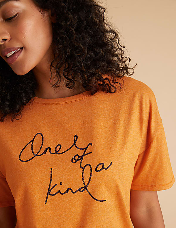 Cotton One of a Kind Slogan Pyjama Top