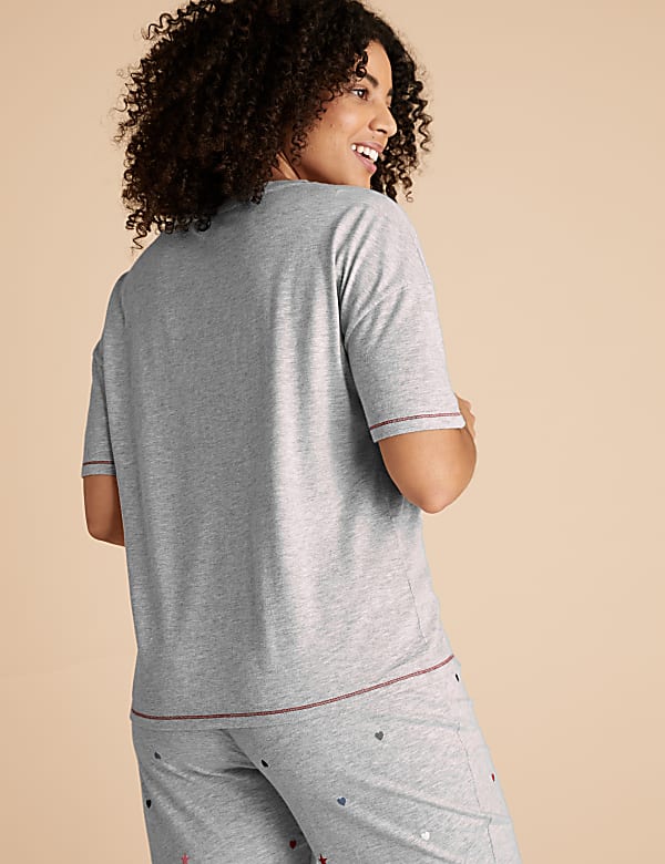 Cotton More Love Slogan Pyjama Top