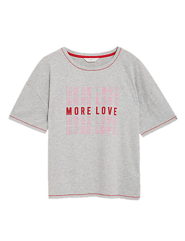 Cotton More Love Slogan Pyjama Top