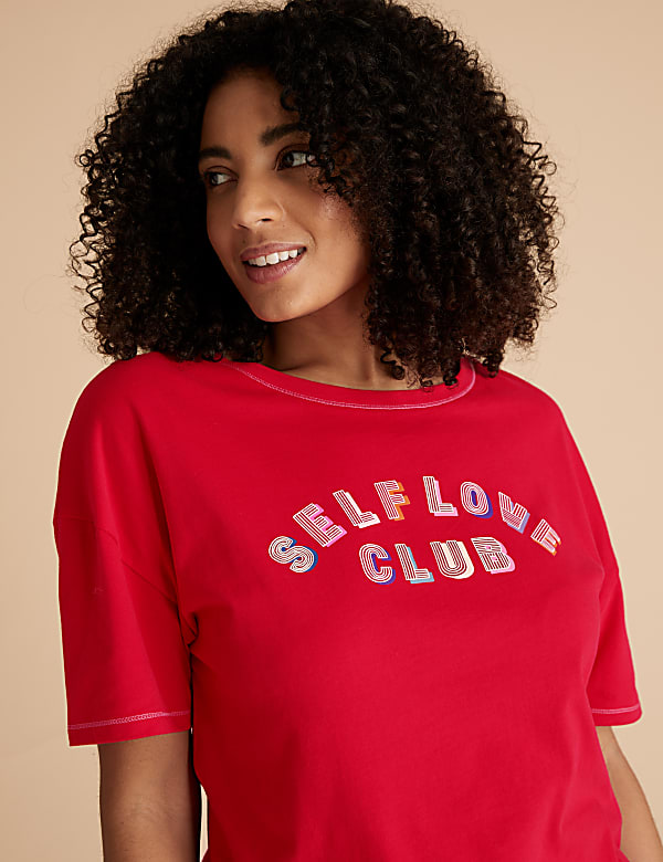 Pure Cotton Self Love Slogan Pyjama Top