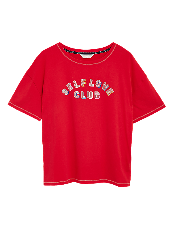Pure Cotton Self Love Slogan Pyjama Top