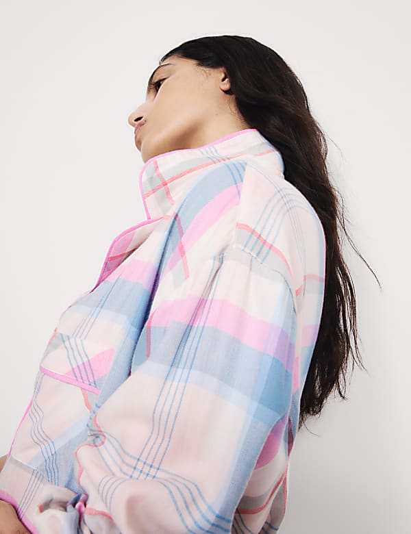 Cotton Blend Checked Nightshirt - PT