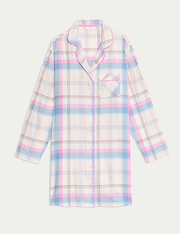 Cotton Blend Checked Nightshirt - IT