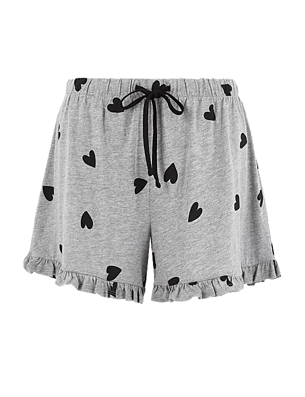 Heart Print Pyjama Shorts