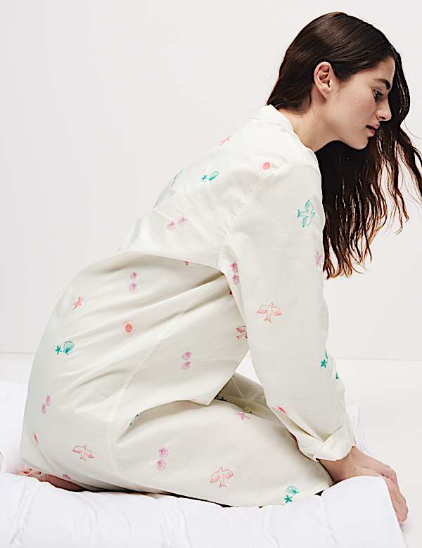 Pure Cotton Embroidered Nightshirt - RS