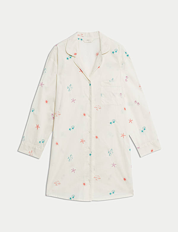 Pure Cotton Embroidered Nightshirt - RS