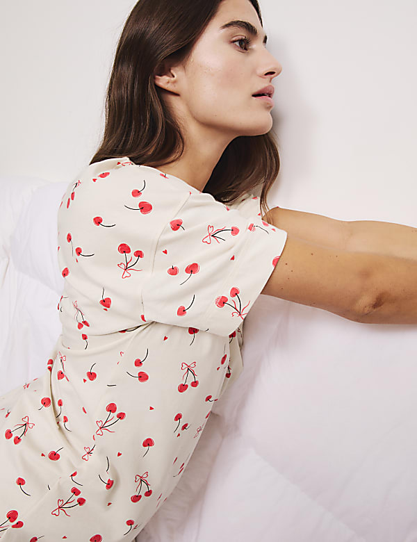 Lot de 2&nbsp;chemises de nuit 100&nbsp;% coton avec imprim&eacute; - LU