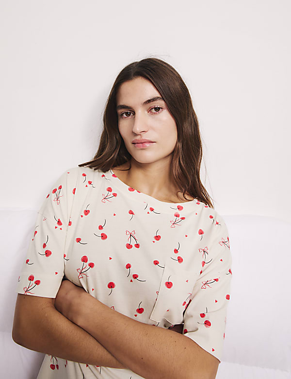 Lot de 2&nbsp;chemises de nuit 100&nbsp;% coton avec imprim&eacute; - LU