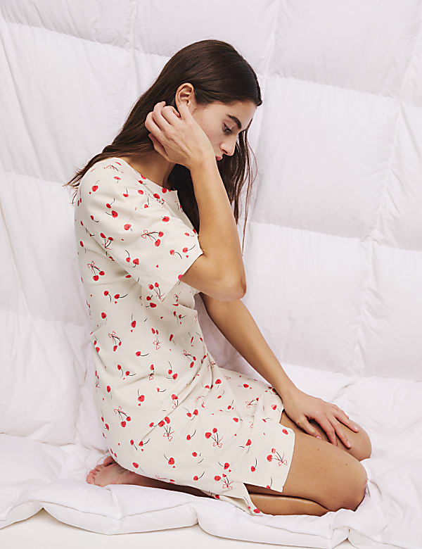 Lot de 2&nbsp;chemises de nuit 100&nbsp;% coton avec imprim&eacute; - LU