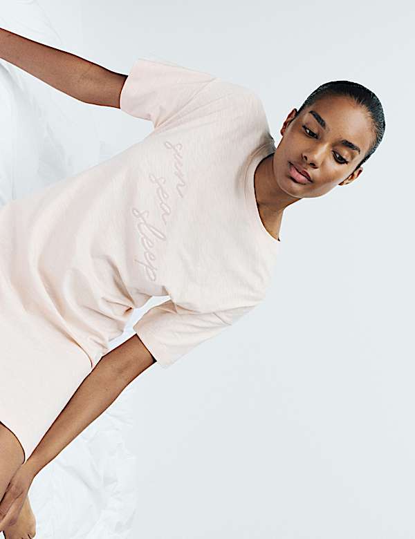 Pure Cotton Embroidered Nightdress - GR