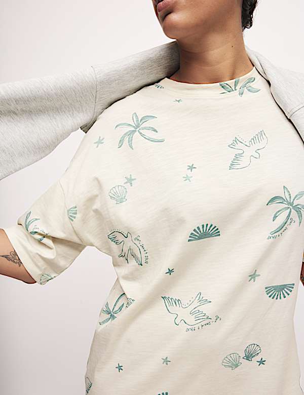 Camisón 100 % algodón estampado - US