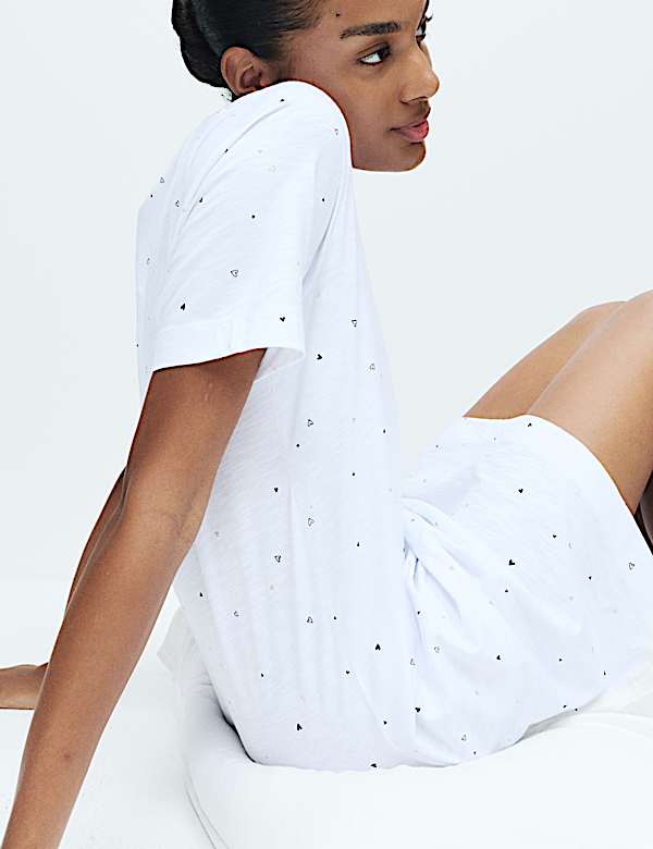 Pure Cotton Printed Nightdress - GR