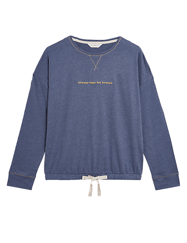 Cotton Brunch Slogan Pyjama Top