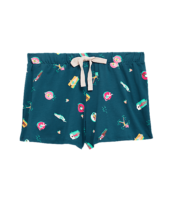 Pure Cotton Pool Print Pyjama Shorts