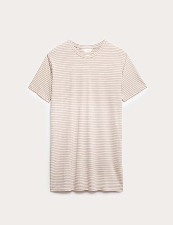 כותונת לילה פסים מכותנה ומודל - IL