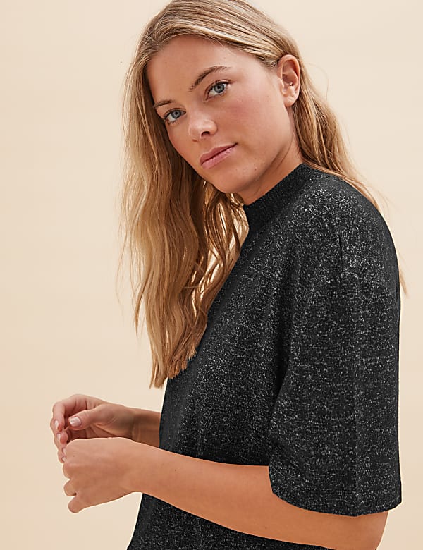 Viscose Mix Plain High Neck Top