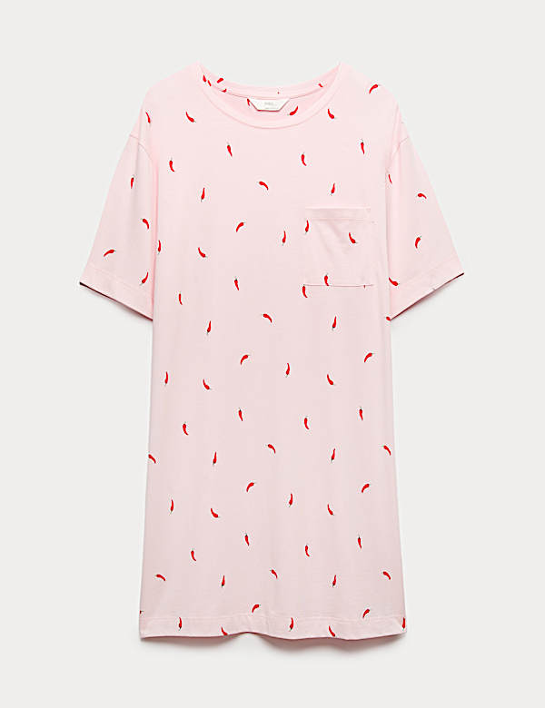 Cotton Modal Printed Minishirt - GR