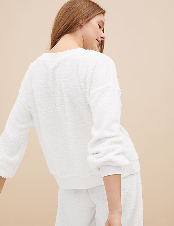 Fluffy Knit Lounge Sweatshirt